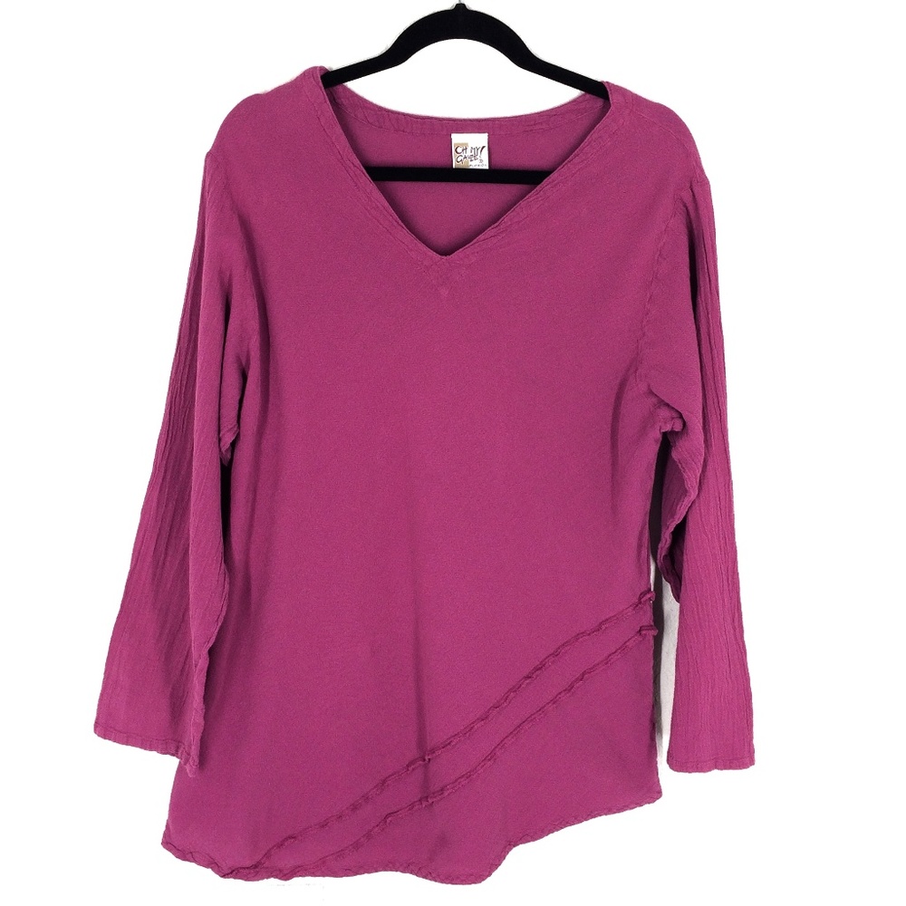 Oh My Gauze! Cotton Gauze Lagenlook Pink Blouse 2
